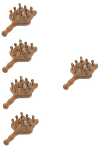WRITWAA 5 Teiliges Körper Akupunktmassagegerät Haustier Massagegerät Massage Werkzeuge Kopfhautmassage Breiter Zahnkamm Massagekamm Kopfhaarbürste Haarkamm Holzmassagegerät