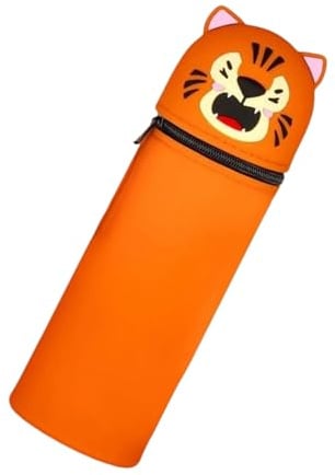 BbiuRer Federmäppchen aus Weichem Silikon, 2-in-1 Silikon Federmäppchen, Federtasche aus Weichemfür Stifte, Tier Stifthalter, Niedliche Schulbedarf, Stifthalter Bleistifttasche Mädchen Junge