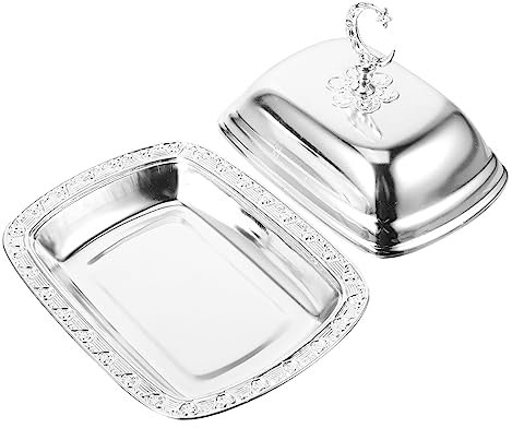 LABRIMP Plato de Pastel con Tapa de Metal para Postres y Aperitivos Bandeja Decorativa para Fiestas y Bodas para Almacenamiento de Pasteles y Snacks Diseño Elegante y Práctico