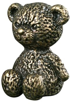 VICASKY Vintage Messingbär Kleiner Bären Ornament für Zuhause | Goldfarben, Tisch und Schreibtisch Akzent, Dekorative Bear Form mit Feiner Ausführung