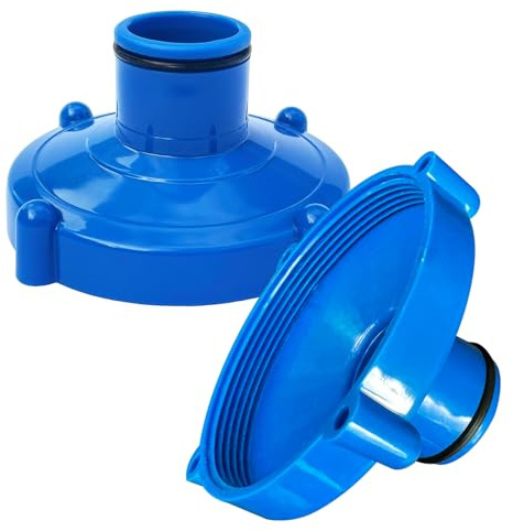 2 piezas de adaptador de aspirador de piscina para tubo de succión, limpieza rápida de la piscina, adaptador de trampa de algas para filtro adicional para piscinas 80 mm a 32 mm, (Azul, con círculo de