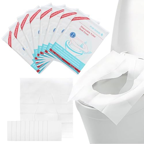 80 Stück Toilettenauflage,Einweg Toilettensitzbezug,425 * 360mm | Einweg Toilettenauflage,Toilet Seat Cover,WC Papiersitze,Toilettensitz Papierauflage Spülbarer,für Reisen