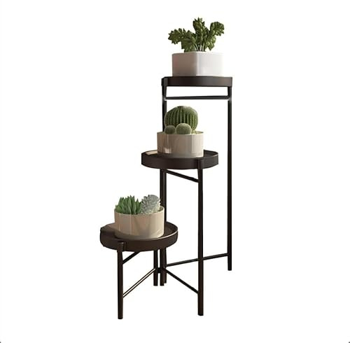 Garvee Klappbares Metall-Pflanzenregal, Mehrstöckiger Blumentopfständer Für Zimmer, Wohnzimmer, Balkon, Terrasse, Hof, Geeignet Für Sukkulenten, Efeututen Und Kleine Pflanzen
