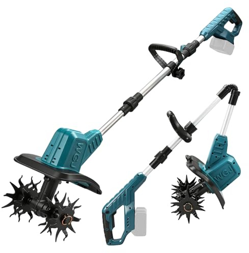 Motobineuse Électrique sans Fil Compatible avec Batterie Makita 18V, Motobineuse Pliante 550W avec Largeur de Travail de 22cm 17cm de Profondeur, Bineuse électrique sans balais(sans Batterie)