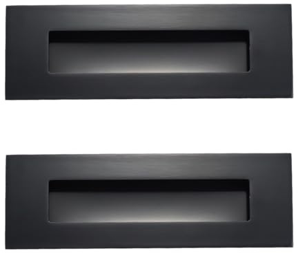 Ubric 2 maniglie per porta scorrevole in acciaio inox, con dita in acciaio inox nero opaco (150 x 50 mm)
