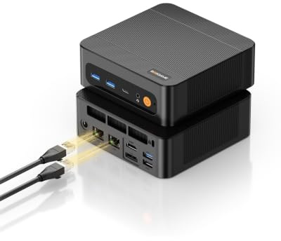 BOSGAME P6 2 LAN Mini-PC AMD Ryzen 9 6900HX 4,9 GHz LPDDR5X 24 GB SSD 1 TB | 8C/16T, Radeon 680M, SSD NVMe, RAM ad alta velocità da 4800 MT/s, USB4, Wi-Fi 6E, 3 display 4K per uso domestico e aziendale