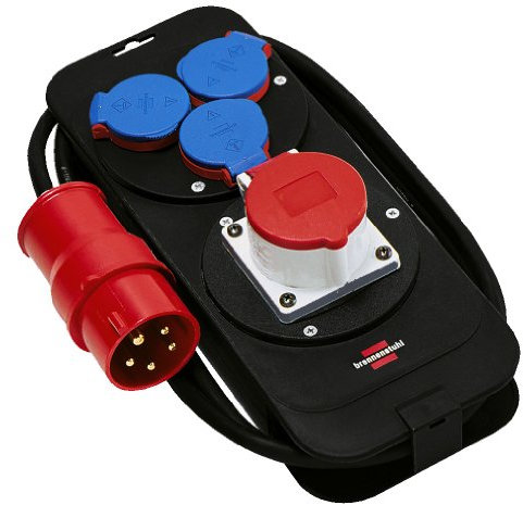 Brennenstuhl Stromstation/Stromverteiler 16A (2m Kabel, für ständigen Einsatz im Außenbereich IP44, Made in Germany)