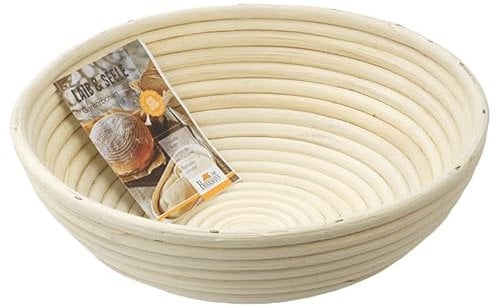 Birkmann, Laib & Seele, Gärkörbchen rund Ø 25 cm, Brotkorb für Teige und Brote, bis 2000 g, aus natürlichem Peddigrohr, 208971