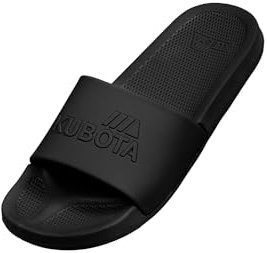 Kubota Chanclas Piscina Hombre – Chanclas para la Ducha – Zapatillas Piscina Hombre – Chanclas Antideslizante – Sandalias playa – Negro Liso 41