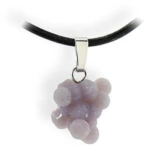 Budawi® Trauben Achat Chalcedon lila Anhänger Kettenanhänger 925 Silber Öse