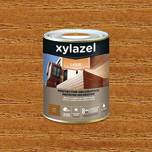 XYLAZEL Lasur Protector Decorativo al agua Mate Teca, 750 ml