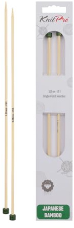 KnitPro K22317 Jackenstricknadeln, Bamboo, Braun, 25 cm x 3.25 mm, 2 Count