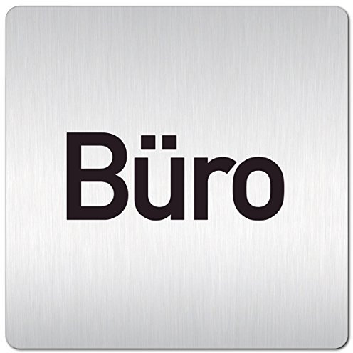 Türschilder24 XXL Schild - Türschild (B) • 125 x 125 mm • Büro • 1,5 mm Aluminium Vollmaterial • 100% Made in Germany (Büro Text)
