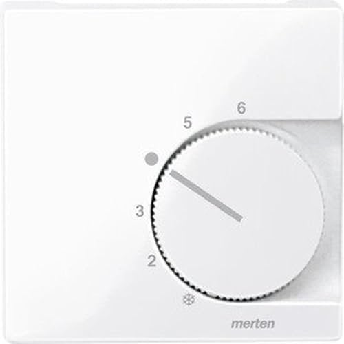 Schneider Electric Merten Zentralplatte für Raumtemperaturregler-Einsatz mit Wechselkontakt, System M, aktivweiss glänzend, Artikelnummer 534725