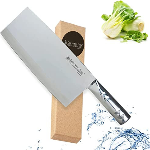 Chinese Chef Knife 8 Deluxe for Asian Cuisine by Dolomiten INOX