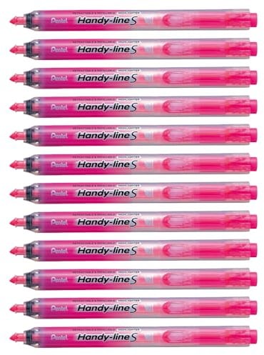 Pentel handy-line S 12 Stück Textmarker einziehbar/wiederaufladbar rosa