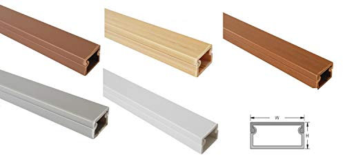 netproshop 1m Kabelkanal 12,7x11mm Außenmaß selbstklebend (Verbinder verfügbar), Farbe:Hellbraun Meliert