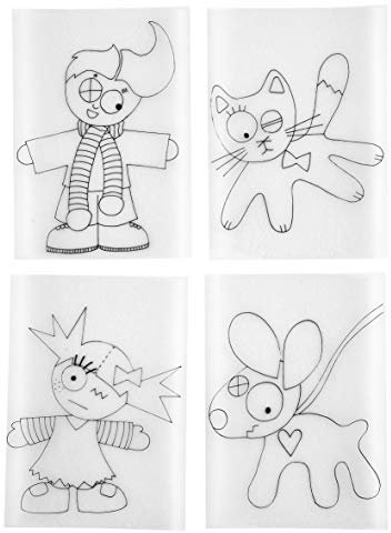 Schrumpffolien mit Motiv, Blatt 10,5x14,5 cm, matt transparent, kinder und tieren, 4sort. Blatt