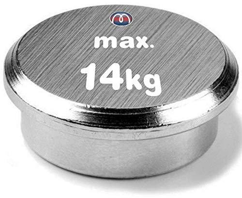 5 x Pinnwand Magnet aus Stahl Neodym - Ø 25 mm - Haftkraft 14kg - 5 Stück – Starke Magnete Büromagnete Memomagnete für Magnettafel Kühlschrank Whiteboard Glasboard Memoboard Magnetpinnwand