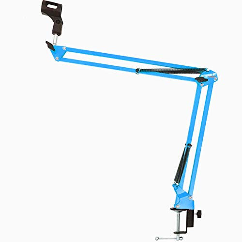 keepdrum NB35 BL Blau Tisch-Mikrofonarm Mikrofonstativ Schwenkarm zur Tischmontage