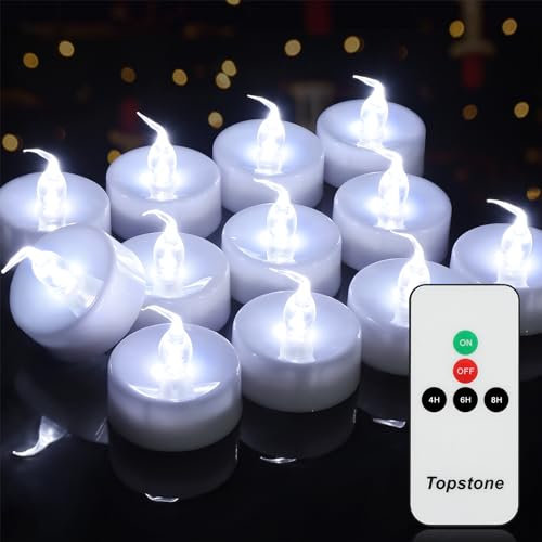 Topstone Pack Of 12 Remote Controlled Led Tea Light Cold White