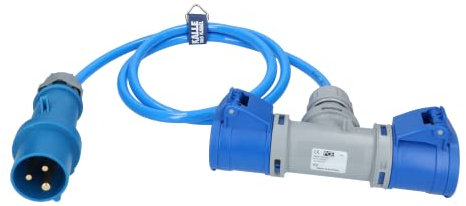 CEE Verlängerung KALLE Blue EXTREME 2,5mm² mit 2-fach-Kupplung 1,5 Meter