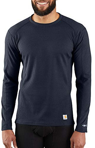 Carhartt Men's Carhartt Force Midweight Classic Thermal Base Layer Long Sleeve Shirt Top, Navy, XL Tall