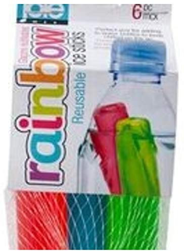 MSC International Joie Rainbow Reusable Ice Cube Sticks for Water Bottles, Set of 6, Assorted Colors