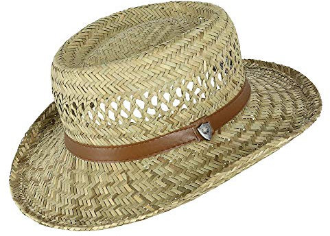 Ascentix Rush Straw Gambler Hat with Wide Brim, XLarge, Natural