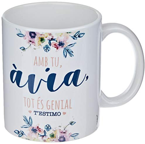 Mopec G500.2.2 Tazza in ceramica Amb tu Avia in confezione regalo, porcellana