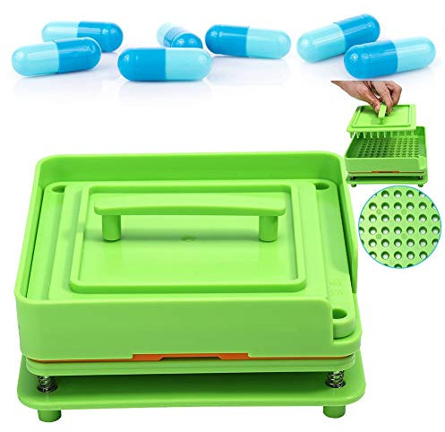 Zetiling 100 Holes Manual Capsule Filler, Capsule Filling Machine, Size 00, Green