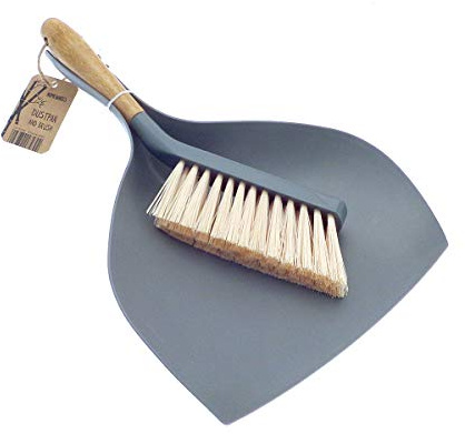 Homewares Bamboo Dustpan and Brush Assorted Colours