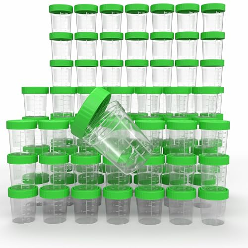 Horn Medical Urinbecher/Probenbecher mit Schraubverschluss 125ml Fassungsvermögen, Maßtabelle bis 100ml/3oz, beschriftbar (100Stk)
