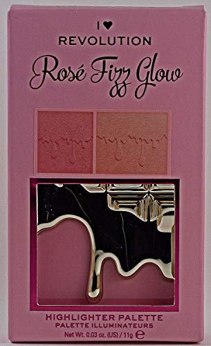 I Heart Makeup Revolution Blush Evidenziatore Paletta, Rose' Fizz Glow MINI