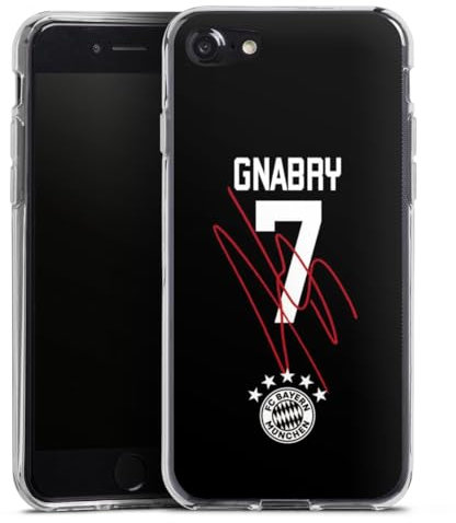 Silikon Hülle kompatibel mit Apple iPhone 7 Case transparent Handyhülle FC Bayern München FCB Gnabry