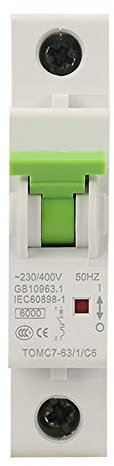 Disjoncteur, TOMC7‑63 Disjoncteur miniature 1P de type C Protection contre les fuites Interrupteur sectionneur d'air(20A)