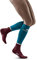 CEP - THE RUN COMPRESSION SOCKS TALL für Damen | Lange Laufsocken in petrol/dunkelrot mit Kompression | Regenerierende Kompressionsstrümpfe für Frauen | Gr. II | S