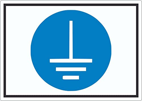 Vor Benutzung erden Symbol Aufkleber A9 (37x52mm)