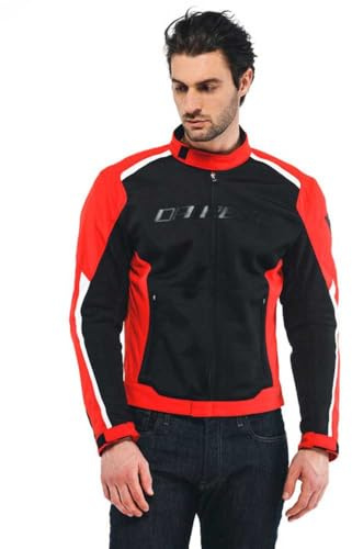 Dainese Hydraflux 2 Air D-Dry Jacket, Motorradjacke Sommer mit Abnehmbarem Wasserdichtem Futter, Herren, Schwarz/Lava Rot, 60