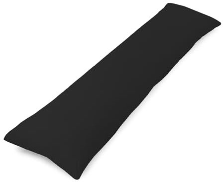 Totsy Baby Seitenschläferkissen 145 x 40 cm Schlafkissen mit Bezug - Body Pillow Seitenschlafkissen Komfortkissen Erwachsene Baumwolle Schwarz