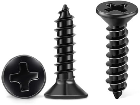 TPOHH Vis universelle à tête fraisée en acier inoxydable A2 VA V2A Filetage complet Ø 4 x 20 mm Entraînement PH C Revêtement noir Vis cruciformes à tôle Vis à tôle