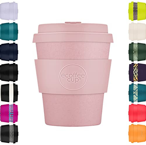 8oz 240ml Ecoffee Cup Riutilizzabile Eco-Friendly 100% a base vegetale tazza di caffè con coperchio e manica in silicone - Tazza da viaggio senza melamina, Local Fluff