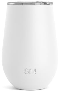 Simple Modern Wine Tumbler with Press-in Lid | Insulated Stainless Steel | Gifts for Women and Men | Spirit Collection | 350ml | Winter White