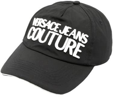 VERSACE JEANS COUTURE Baseball Cap, Nylon Schwarz-Logo Weiß