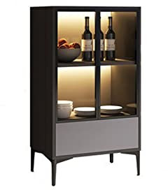 PEVSCO Weinschrank Leichte luxuriöse Weinschrank Moderne einfache Heimseitenschrank Kleiner Glasscheibe Fußbodenschrank Wein Lagerung Aufbewahrung Barschrank (Color : A)