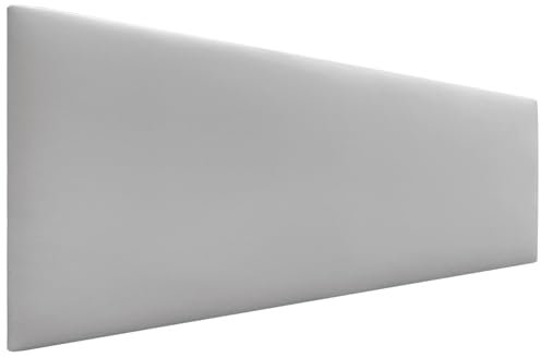 DHOME Kopfteil aus Kunstlederoder Stoff AQUALINE Glatt mit Beinen Kopfteil gepolstert Luxusbett Kopfteil (Kunstleder Hellgrau, 160cm (Betten 150/160)