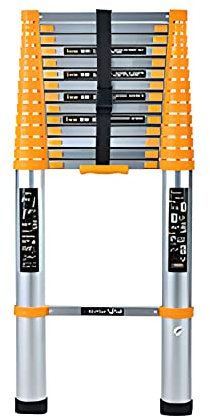 OKUOKA Leitern, Teleskopleiter für Wohnmobil, Dachboden, Wohnmobil, SUV-Dach und Dachzelt, professionelle ausziehbare Leiter mit Mehreren Positionen, Verlängerungsleiter für Home Loft/9M/