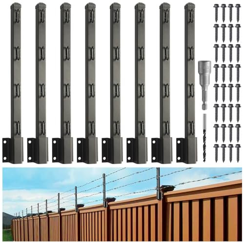 Epcee Fence Post Extender, 23.5 Fence Barbed Wire Extend Arm, 8 Pack