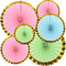 Yosawa 6Pcs Paper Fan Flowers Hanging Paper Fans Decoration for Birthday Wedding Christmas Graduation Theme Party （Colored Gold Lace）