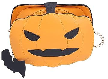 BEIJIALY Kürbis-Geldbörse, Kürbisförmige Tragetasche, Kürbis-Umhängetasche, Große Kapazität, Halloween-Süßigkeitstasche, Umhängetasche, Halloween-Süßes oder Saures-Geldbörsen für(Braun)
